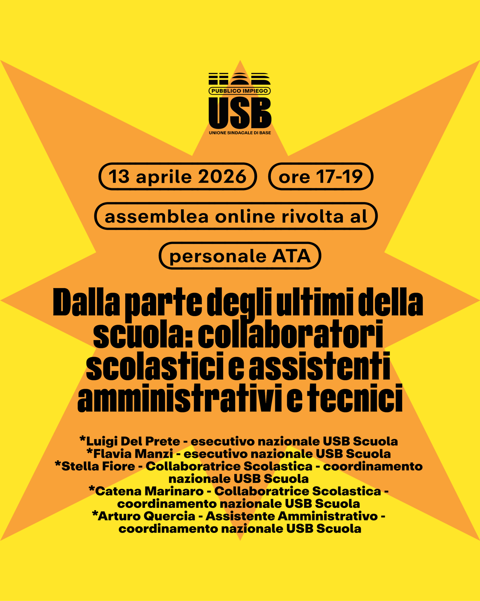 Dalla parte degli ultimi della scuola: collaboratori scolastici, assistenti amministrativi e tecnìci. Assemblea online 13 aprile