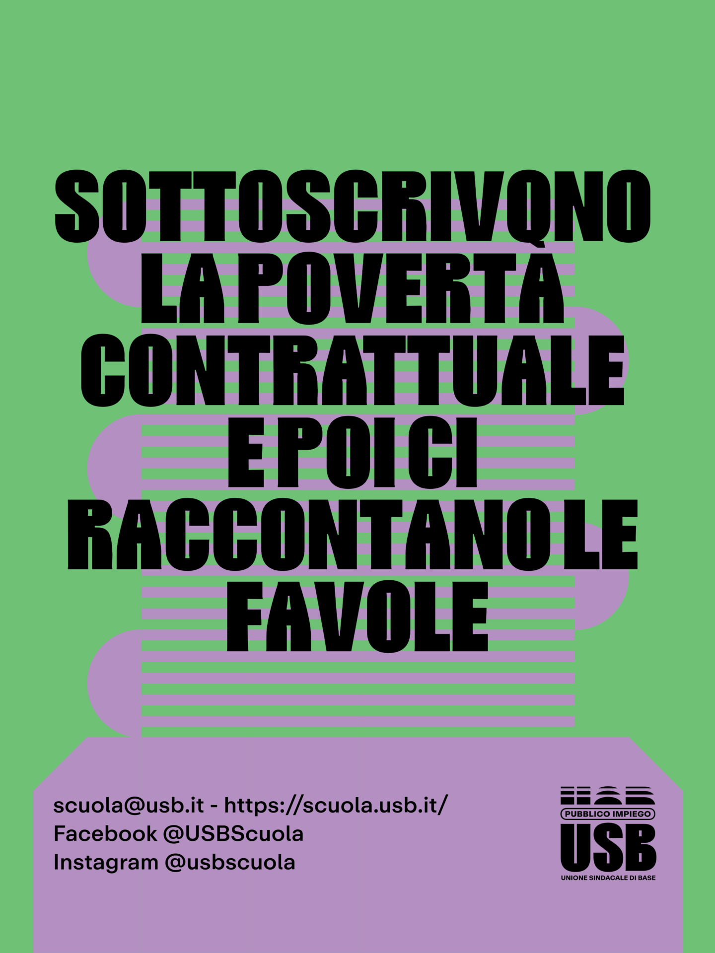 USB SCUOLA: SOTTOSCRIVONO LA POVERTÀ CONTRATTUALE E POI CI RACCONTANO LE FAVOLE