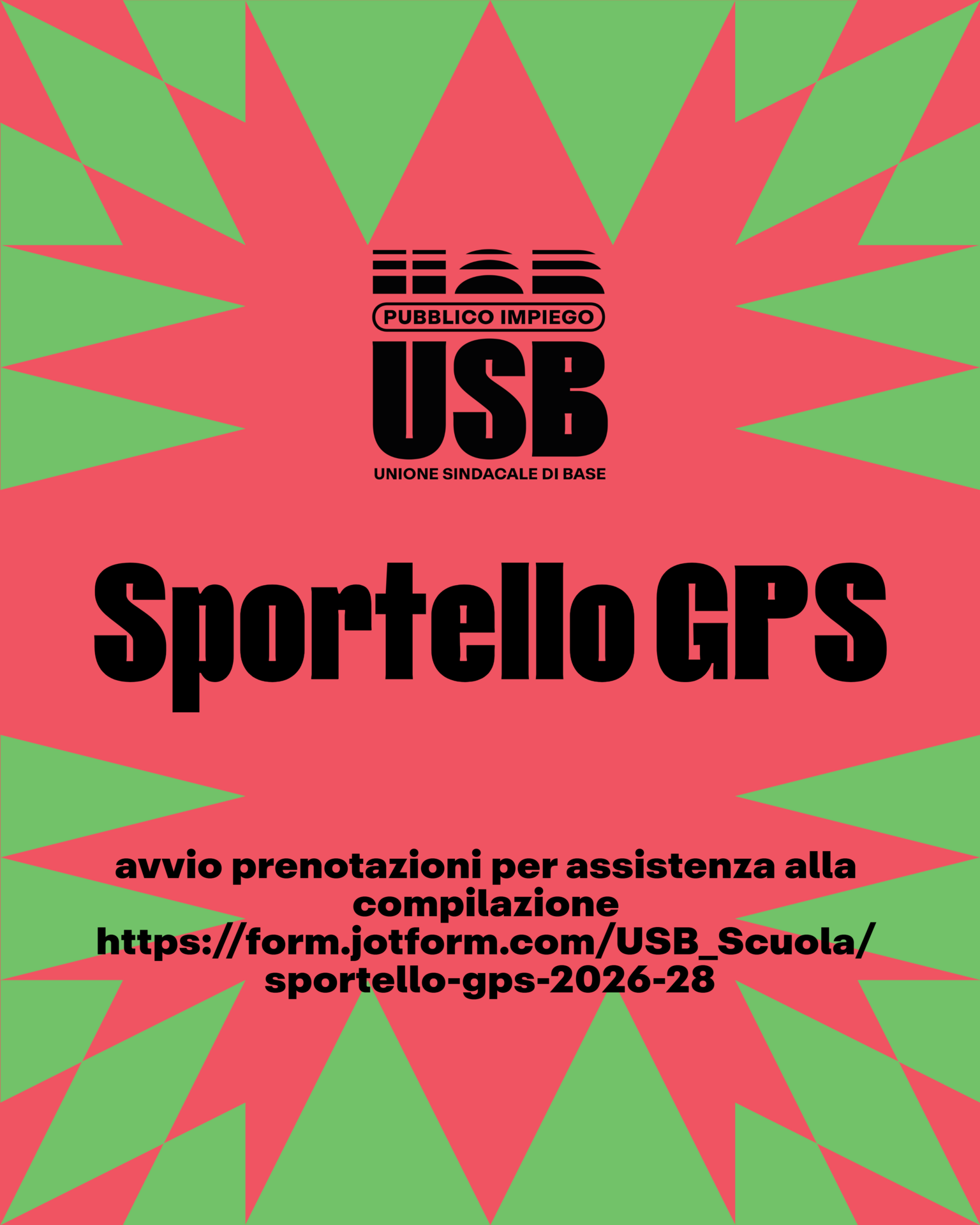 USB Scuola – Avvio prenotazioni per sportello GPS